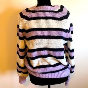 Purple striped sweater - S
